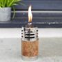 Wooden And Stainless Steel Garden Oil Lamp Three Sizes, thumbnail 6 of 8