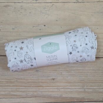 Muslin Square Grey Elephants, 3 of 3