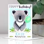 Personalised Koala Relation Birthday Card, thumbnail 3 of 9