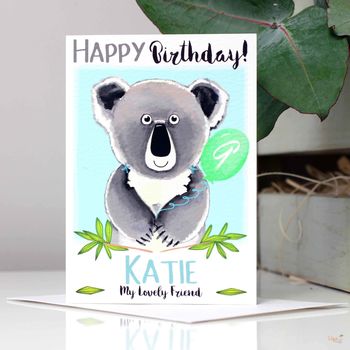 Personalised Koala Relation Birthday Card, 3 of 9