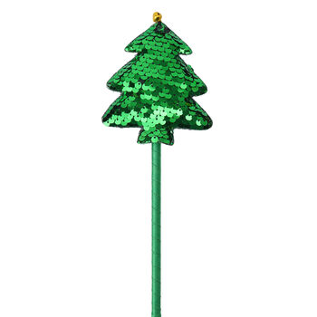 Green Sequin Christmas Tree Pen | Black Ballpoint, 2 of 3