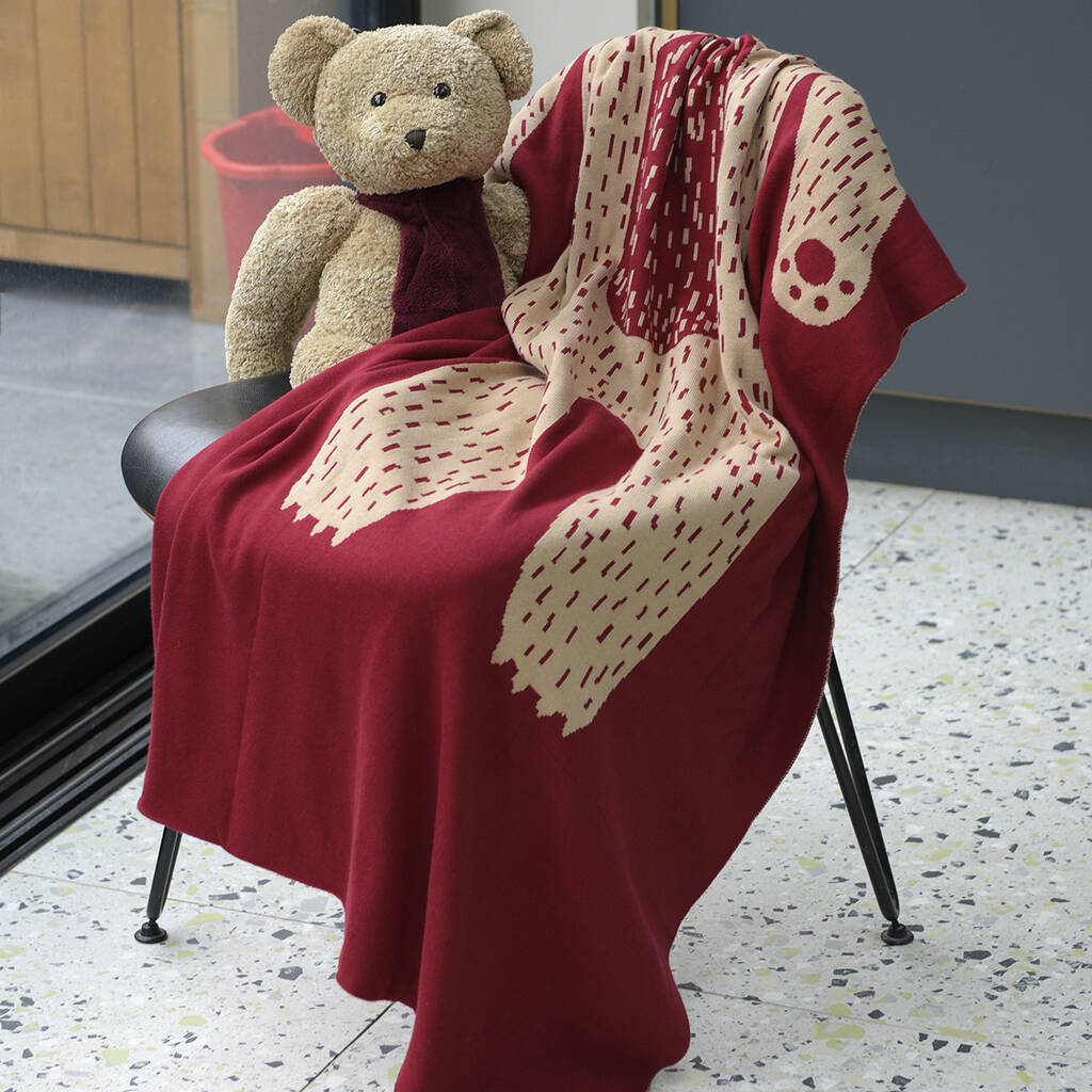 Personalised Children's Grizzly Bear Cotton Blanket By Studio Hop