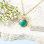 Gold Plated Heart Emerald Gemstone Necklace, thumbnail 1 of 7