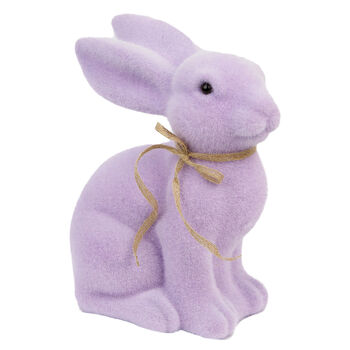 Large Lilac Flock Bunny Decoration, 4 of 4