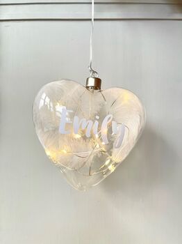 Personalised Light Up Heart Decoration, 2 of 2