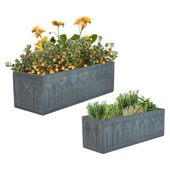 Chartres Grey Gothic Arch Planter, 2 of 6