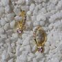 18 K Gold Plated Baby Pink Heart Huggie Earrings, thumbnail 5 of 8