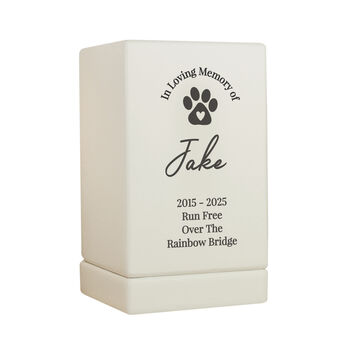 Personalised Pet Memorial Wooden Urn With Paws, 4 of 7