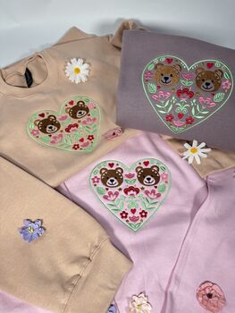 Bears In Love Embroidered Sweatshirt, 5 of 7