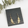 9ct Gold Feather Earrings, thumbnail 1 of 9