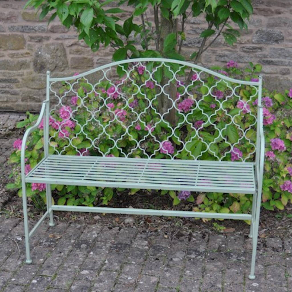 Marrakech Sage Green Garden Bench By Dibor