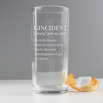 Personalised Gincident Hi Ball Glass, 3 of 9