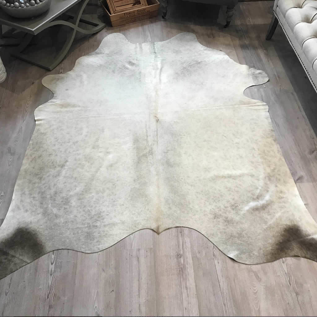 Cowhide Rug Pale Honey Creme Grey Brindle Markings By Cowshed Interiors