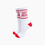 Hot Mess Organic Cotton Sports Socks In White, thumbnail 1 of 4