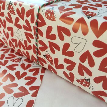 Love Bug Ladybird Wrapping Paper Or Gift Wrap Set, 12 of 12