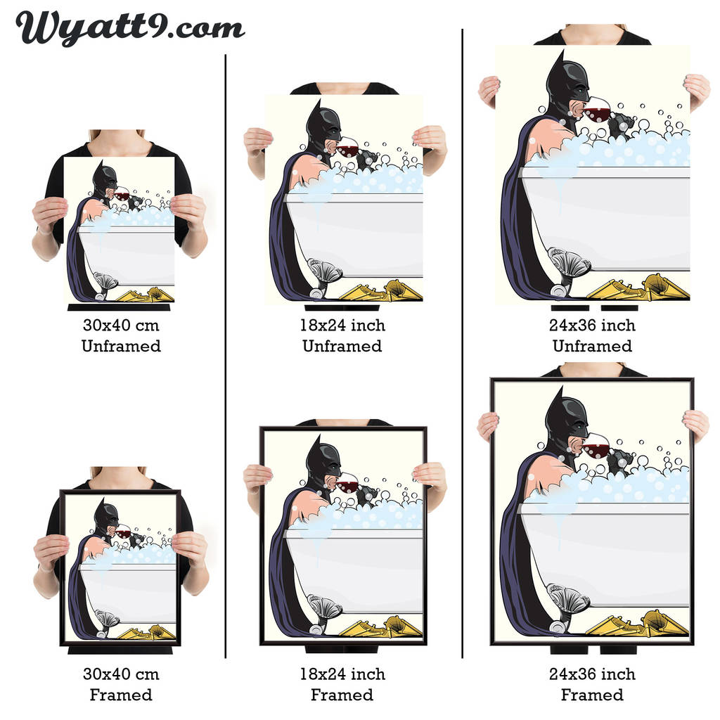 superhero batman in the bath poster art print by wyatt9 ...