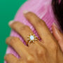 Rhinestone Star Gold Or Silver Plated Ring, thumbnail 3 of 6