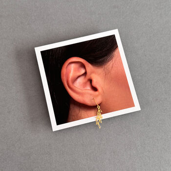 Love Grows Here Sterling Silver Leaf Drop Earrings, 7 of 12