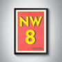 Nw8 Camden London Typography Postcode Print, thumbnail 5 of 11