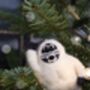 Handmade Felt Yeti Biodegradable Hanging Decoration, thumbnail 7 of 8