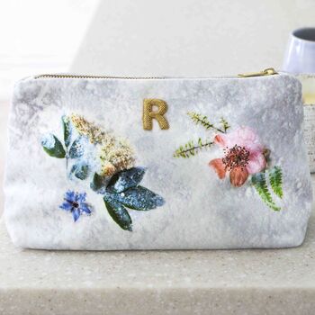 Personalised Embroidered Velvet Makeup Bag Gift For Her, 2 of 6