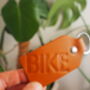 Bike Branded Leather Key Ring, thumbnail 1 of 3