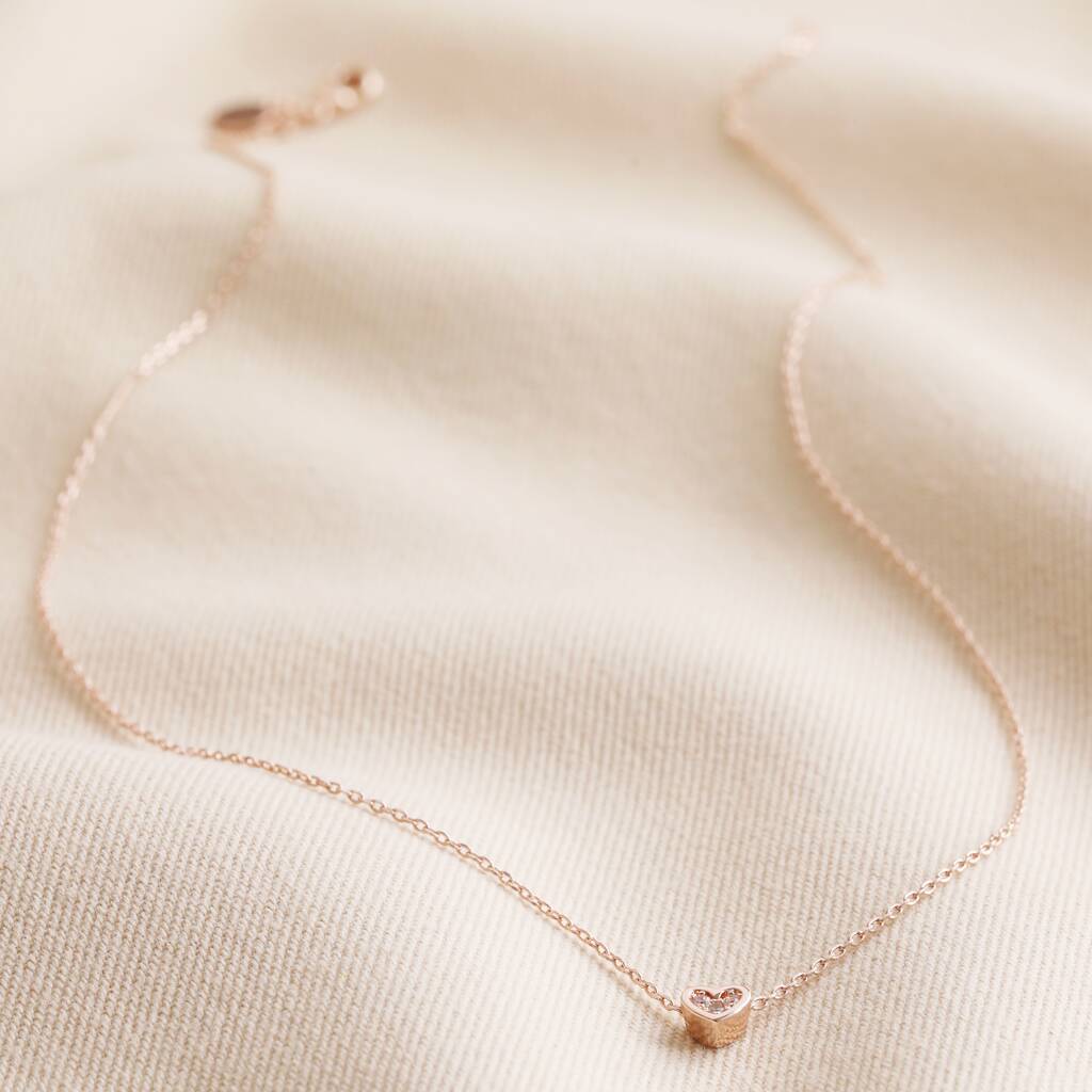 Small heart necklace hot sale rose gold