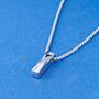 Silver Rectangle Custom Pendant Chain Necklace For Men And Women, thumbnail 7 of 12