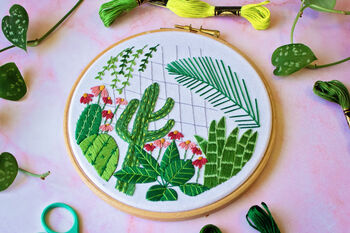 Glasshouse Cactus And Plants Embroidery Kit, 4 of 6