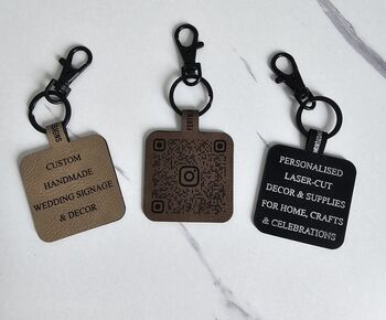 Qr Code Keychain | Faux Leather Business Tag | Keyrings, 6 of 6