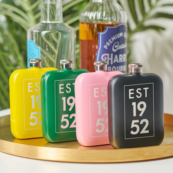 Personalised 70th Birthday Year Hip Flask, 4 of 7
