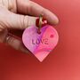 Personalised Colourful Marbled Leather Heart Keyring, thumbnail 3 of 9