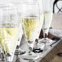 Set Of Four Cut Glass Floral Champagne Flutes, thumbnail 1 of 3