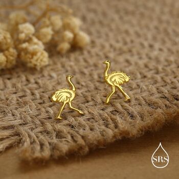 Sterling Silver Ostrich Stud Earrings, 5 of 12