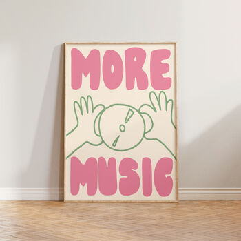 More Music Hand Drawn Wall Art Print, 5 of 9