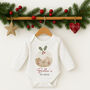 Personalised First Christmas Bodysuit / Babygrow Christmas Pudding, thumbnail 4 of 7