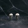 Sterling Silver Skull Stud Earrings, thumbnail 3 of 6