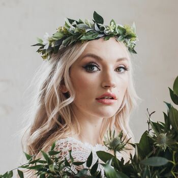 Sasha Foliage Wedding Flower Crown Headband, 2 of 3