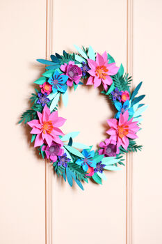 Jewel Tone Paper Flower Mini Wreath Craft Kit, 4 of 6