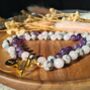 Zodiac Amethyst And Rose Quartz Crystal Necklace, thumbnail 2 of 8