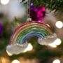 Rainbow Shaped Glass Christmas Bauble, thumbnail 3 of 4