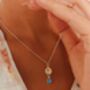 Lotus Blue Cubic Zirconia Sterling Silver Necklace, thumbnail 2 of 10