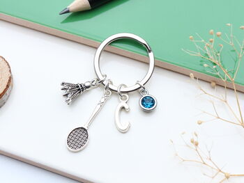 Badminton Personalised Keyring Shuttlecock And Racket, 2 of 9
