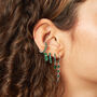 Ellica Green Silver Droplet Huggie Earrings, thumbnail 2 of 2