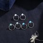 Double Circle Blue Opal Ear Jacket In Sterling Silver, thumbnail 5 of 12