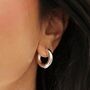 Medium Chunky Hoop Earrings In Sterling Silver Plating, thumbnail 1 of 5