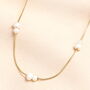 Stainless Steel Pearl Snakechain Necklace In Gold Plating, thumbnail 1 of 4