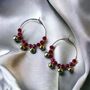 Gold Red Ghungroo 30mm Huggie Hoop Bali Earring, thumbnail 4 of 4