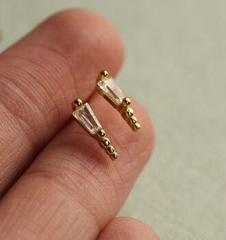 Trapeze Jewel Stud Earrings, 3 of 7