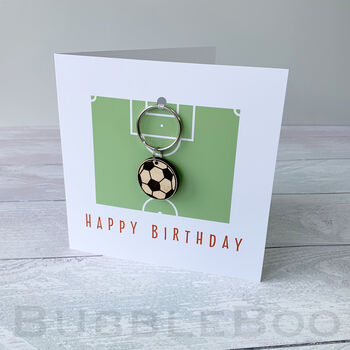 Personalised Football Keepsake Keyring Birthday Card, 8 of 8